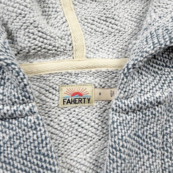 Faherty Baja Beach Poncho Whitewater Hoodie - Picture 2 of 4